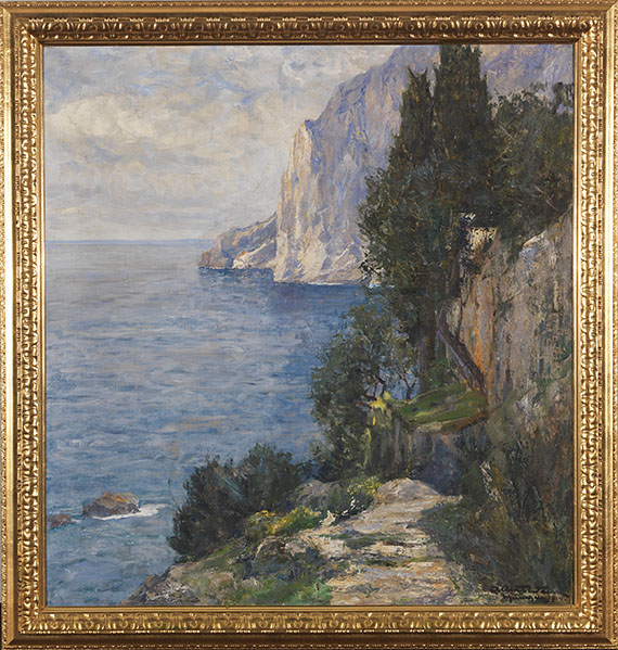 Albert Wenk - Felsenküste auf Capri - Image du cadre