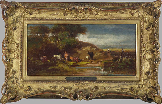 Carl Spitzweg - Landschaft mit Kühen - Image du cadre