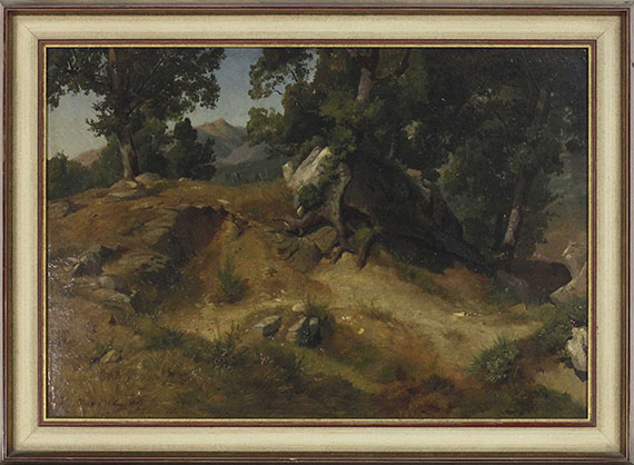 Friedrich Preller d. Ä. - Landschaftsstudie aus Olevano - Image du cadre