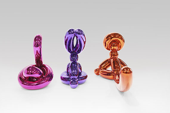 Jeff Koons - Balloon Swan (Magenta). Balloon Rabbit (Violet). Balloon Monkey (Orange) - Autre image