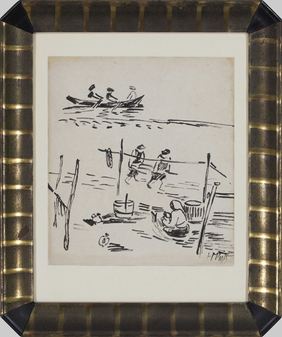 Hermann Max Pechstein - Fischer am Strand - Image du cadre