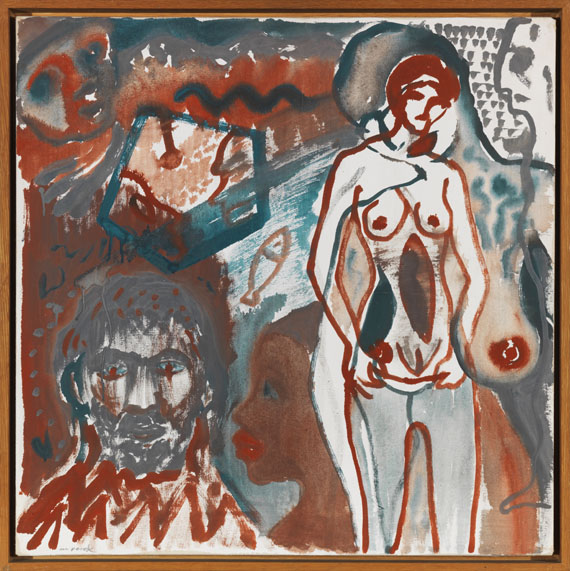 A. R. Penck (d.i. Ralf Winkler) - Ohne Titel - Image du cadre