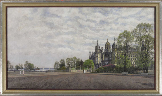 Carl Malchin - Blick auf Schloss Schwerin - Image du cadre