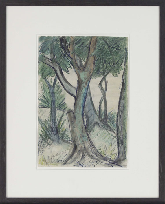 Otto Mueller - Wald/Landschaft mit Bäumen im Vordergrund - Image du cadre