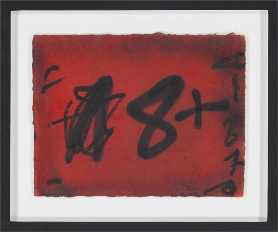 Antoni Tàpies - Grafismes sobre fons vermells - Image du cadre