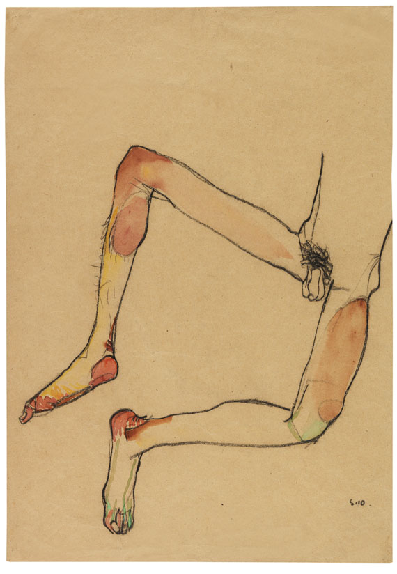 Egon Schiele - Männlicher Unterleibstorso