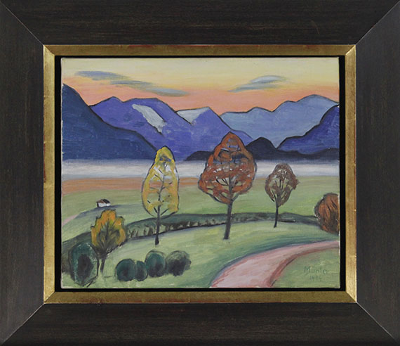 Gabriele Münter - Moor im Herbst (Berglandschaft mit Nebelstreif) - Image du cadre
