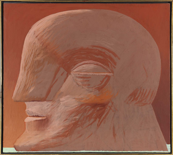 Horst Antes - Roter Kopf Rot - Image du cadre