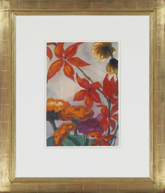 Emil Nolde - Zinnien und Sonnenblumen - Image du cadre