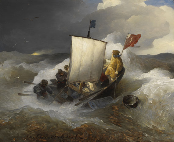 Andreas Achenbach - Fischerboot auf stürmischer See