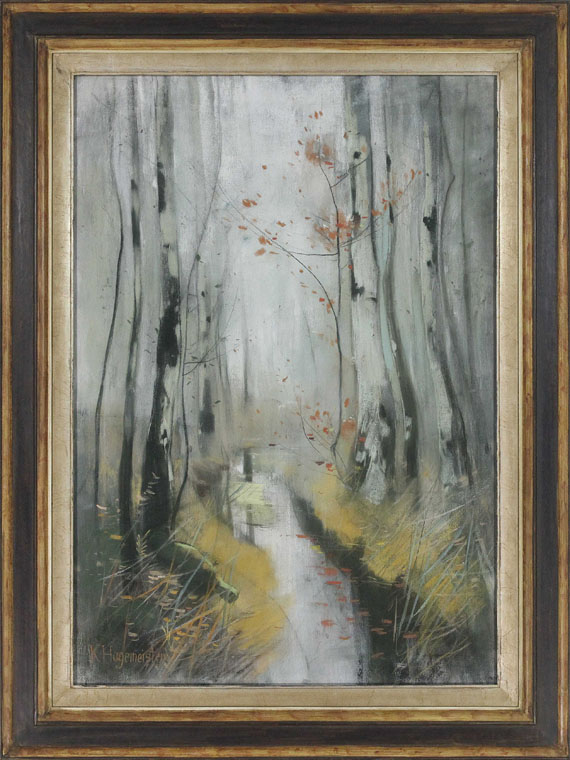 Karl Hagemeister - Birken im Herbst am Bachlauf - Image du cadre