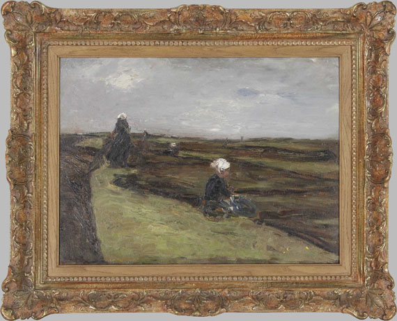 Max Liebermann - "Die Netzflickerinnen" - Image du cadre