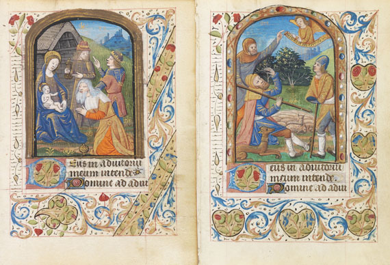  Manuskripte - 2 Miniaturen, Frankreich 15. Jahrhundert