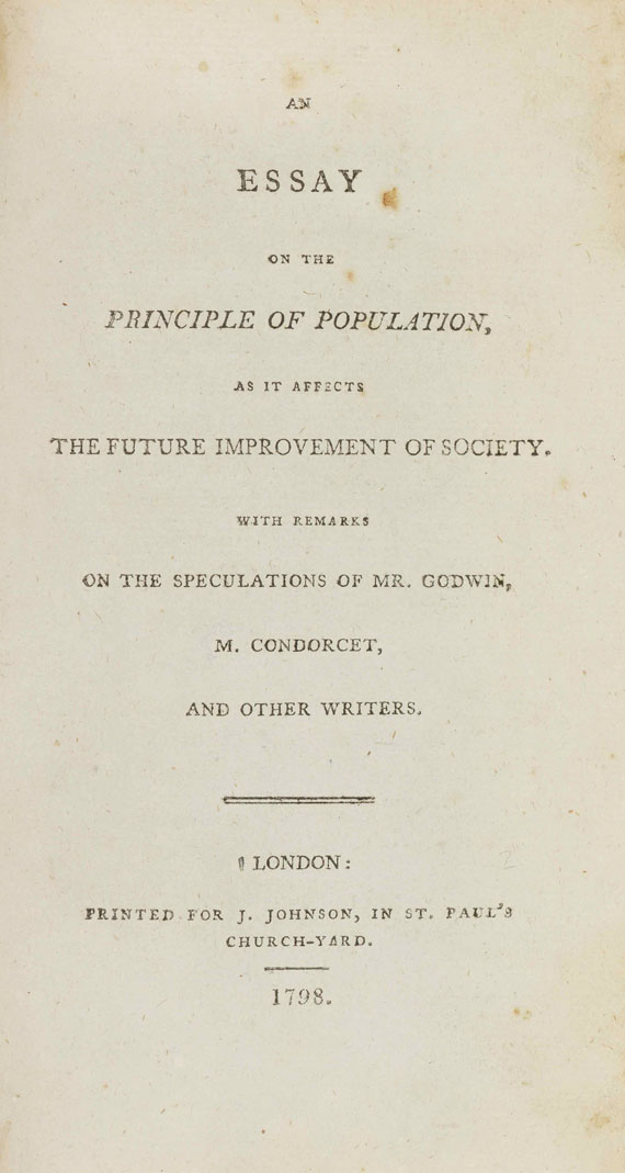 Thomas Robert Malthus - An Essay on the Principle of Population