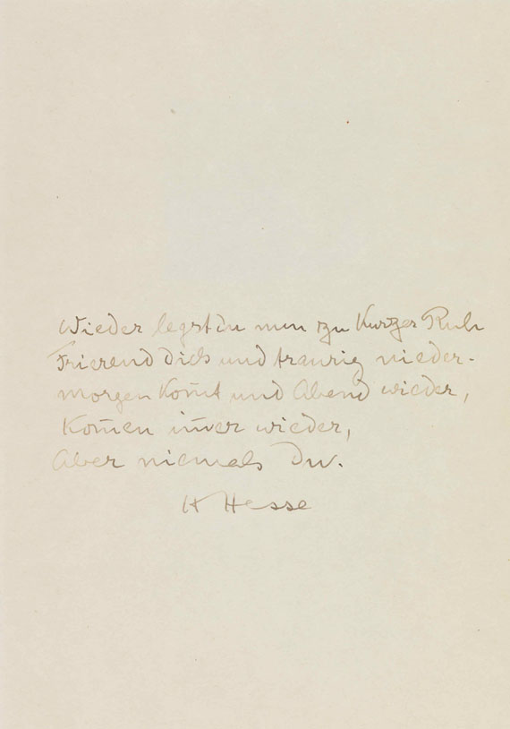 Hermann Hesse - Aquarell mit 2-strophigem Gedicht - Autre image