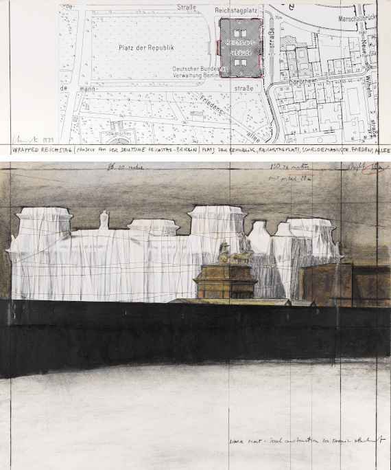  Christo - Wrapped Reichstag (Project for der Deutsche Reichstag - Berlin), 2-teilig - Image du cadre