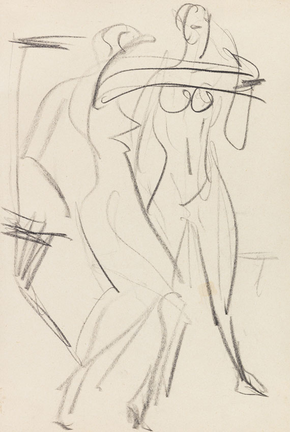 Ernst Ludwig Kirchner - Im Atelier: Zwei weibliche Akte
