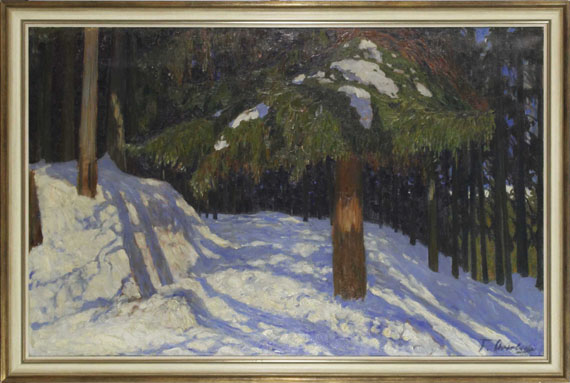 Fritz Overbeck - Tannenwald im Schnee - Image du cadre