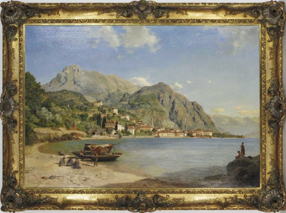 Albert August Zimmermann - Am Ufer des Comer Sees (Menaggio) - Image du cadre