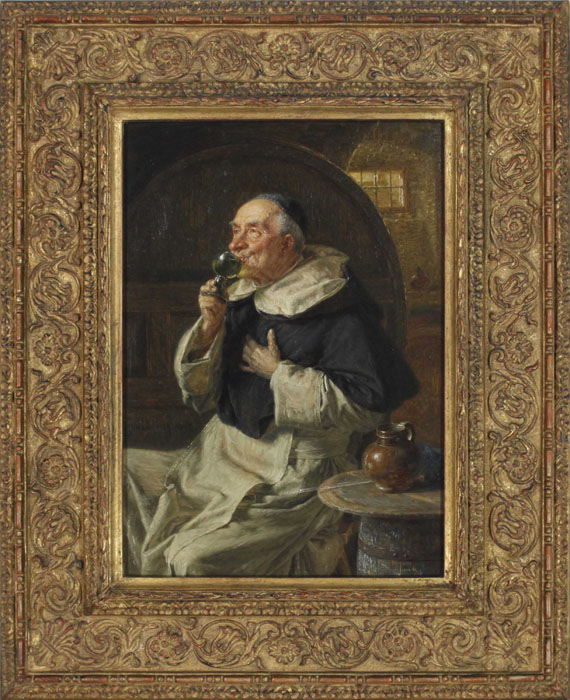 Eduard von Grützner - Die Weinprobe - Image du cadre