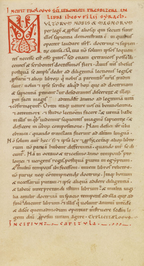 Biblia latina - Biblia latina. Handschrift auf Pergament, 12. Jahrhundert