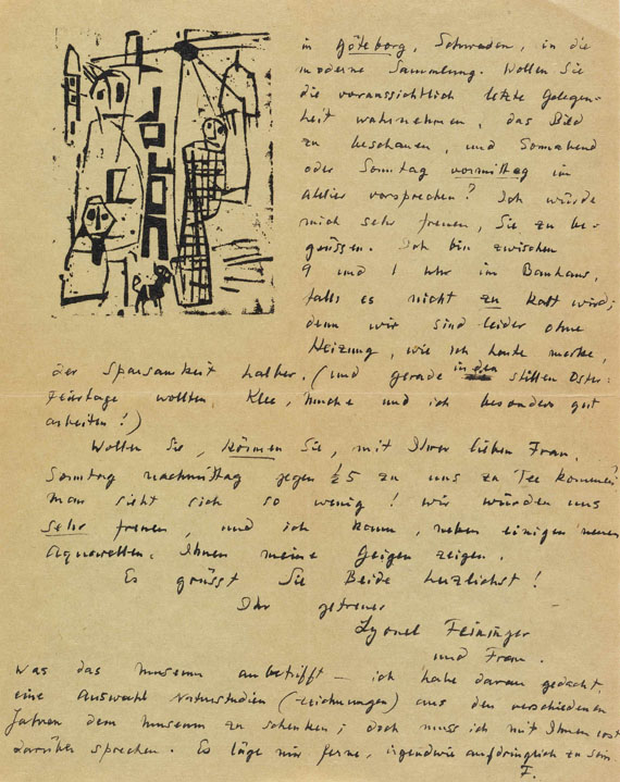 Lyonel Feininger - Eigenhändiger Brief. 30. März 1923 - Autre image