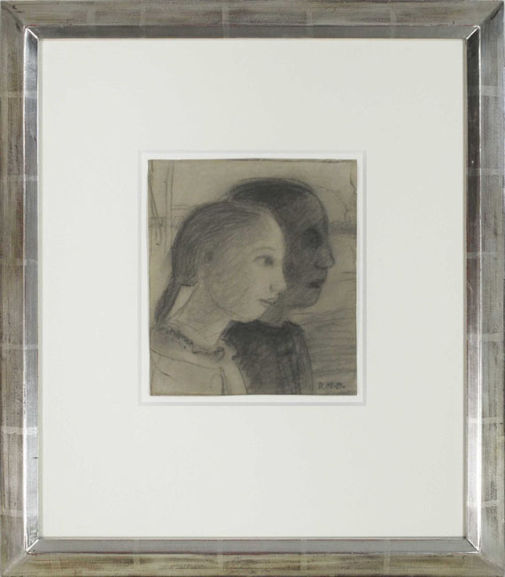 Paula Modersohn-Becker - Zwei Mädchenköpfe im Profil nach rechts - Image du cadre