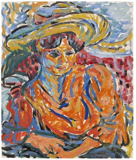 Ernst Ludwig Kirchner - Sitzende mit großem Hut, Emy Frisch / Szene im Atelier (Fränzi (Marzella) und Artistin) - Autre image