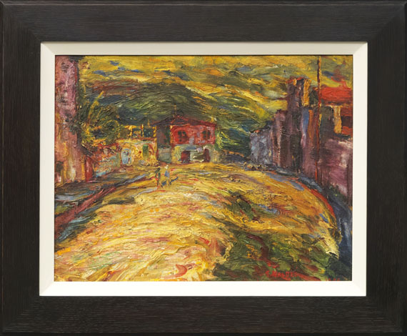 Emil Nolde - Schauspielerin (recto) / Piazza S. Domenico II, Taormina (verso) - Image du cadre