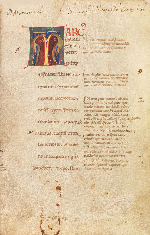  Manuskripte - Markus-Evangelium mit Glossa ordinaria. Pergamenthandschrift, Italien - Autre image