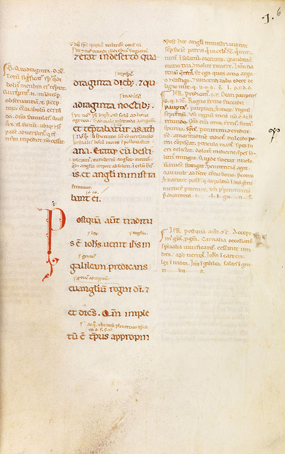  Manuskripte - Markus-Evangelium mit Glossa ordinaria. Pergamenthandschrift, Italien - Autre image
