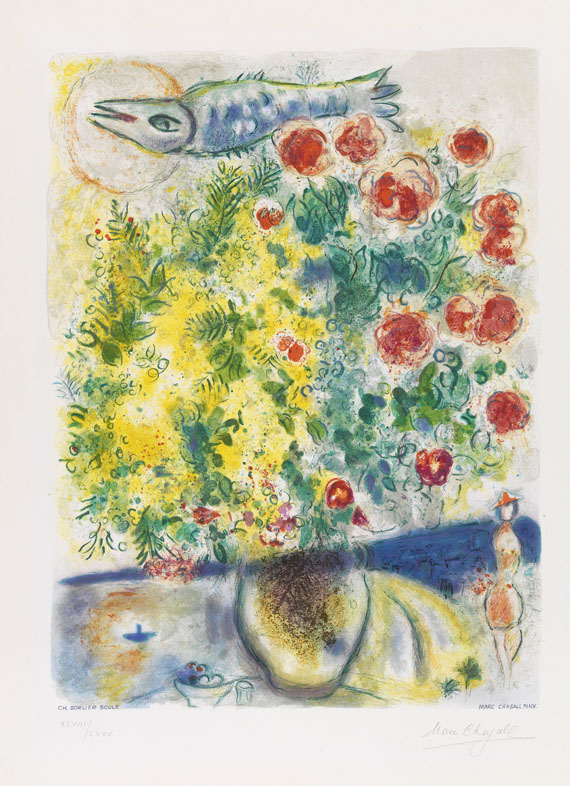 Chagall - Roses et mimosas