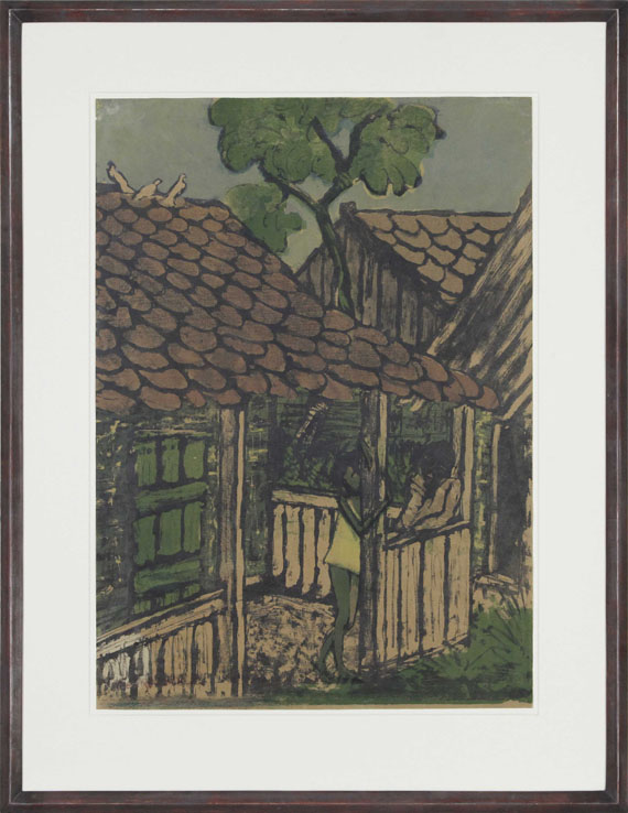Otto Mueller - Zwei Zigeunerkinder vor der Hütte - Image du cadre