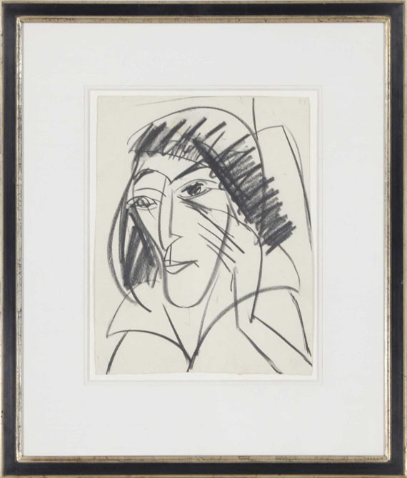 Ernst Ludwig Kirchner - Mädchenkopf (Erna) - Image du cadre