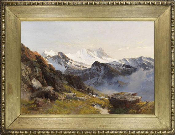 Edward Theodore Compton - Großglockner von der Prager Hütte aus, früh - Image du cadre