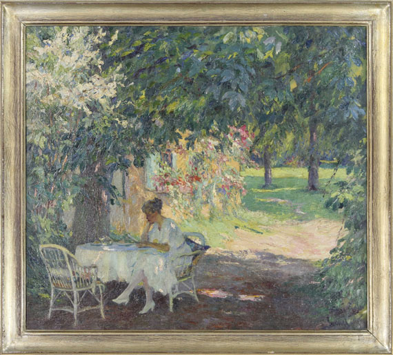 Edward Cucuel - Sommer im Garten der Künstlervilla am Starnberger See - Image du cadre