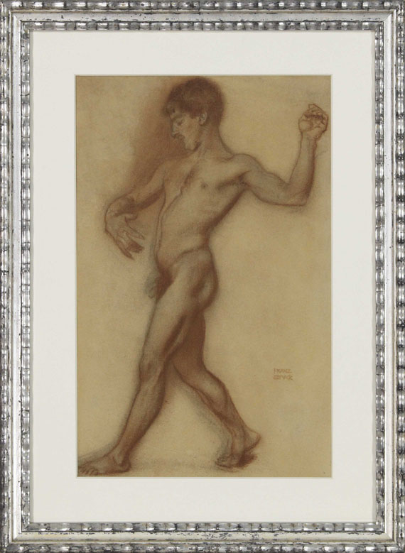 Franz von Stuck - Männlicher Akt (Studie zu "Der Tanz") - Image du cadre