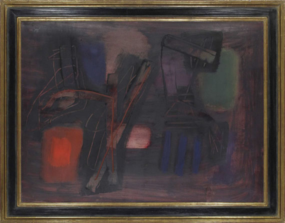 Fritz Winter - Komposition in Rot - Image du cadre