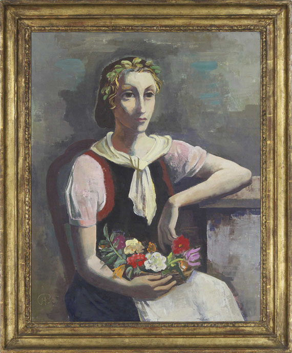 Karl Hofer - Blumenmädchen (Flower Girl) - Image du cadre