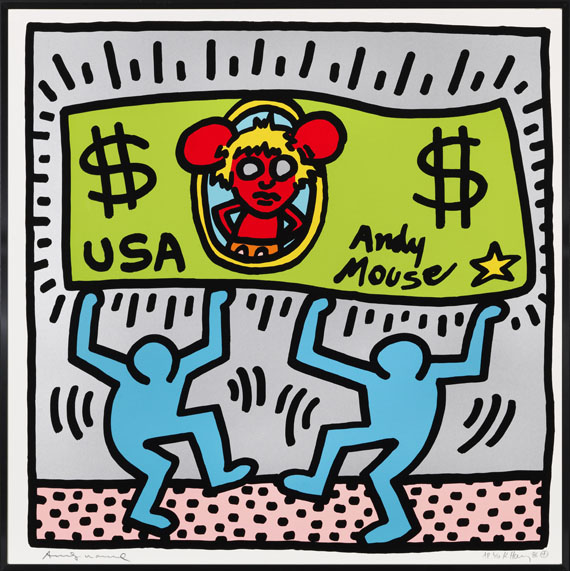 Keith Haring - Andy Mouse (4 Blatt) - Image du cadre