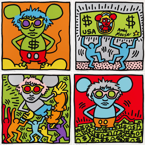 Keith Haring - Andy Mouse (4 Blatt) - Image du cadre