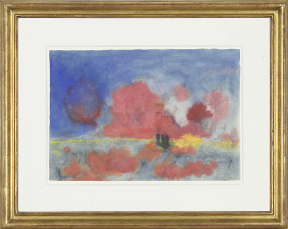 Emil Nolde - Meer mit roten Wolken und dunklen Seglern - Image du cadre