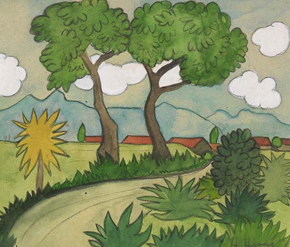 Hermann Hesse - Tessiner Landschaft mit Dorf