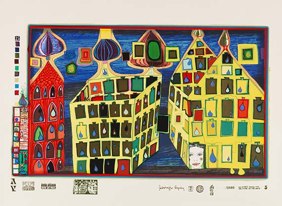 Hundertwasser - Mit der Liebe warten tut weh. Blatt 3 aus Regentag