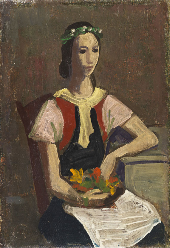 Karl Hofer - Mädchen mit Blumen