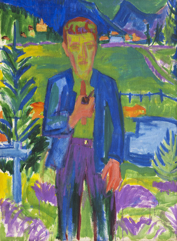 Hermann Scherer - Paar in der Landschaft (recto), Porträt eines Mannes mit einer Pfeife (verso) - Autre image