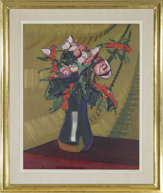 Auguste Francois Julien Herbin - Roses dans un vase - Image du cadre