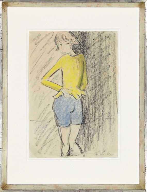 Otto Mueller - Maschka (Mädchen in gelber Jacke, Zirkusmädchen) - Image du cadre