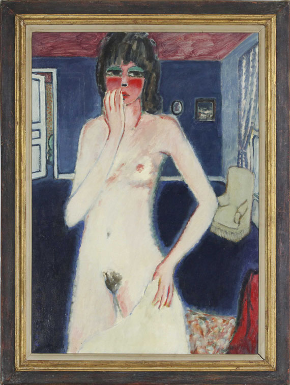 Jean Pierre Cassigneul - Femme nue dans la chambre bleue - Image du cadre