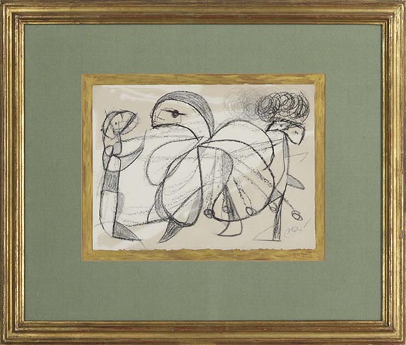Joan Miró - Personnages, oiseau - Image du cadre